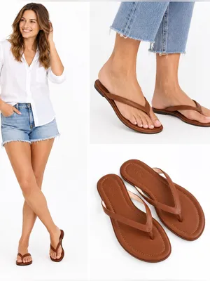 J. CREW Menorca Padded Leather Thong Sandals Brown Size 9 thumbnail 2