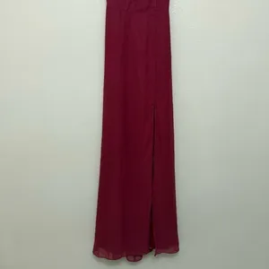 Lulus NEW Sweetest Entrance Dark Magenta Ruffled Tie-Back Maxi Dress Bridesmaid Chic thumbnail 9