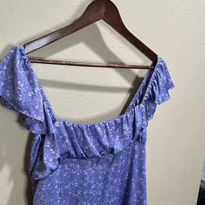 Zara size large purple floral babydoll dress thumbnail 4