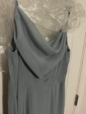 David’s Bridal Dusty Blue Bridesmaid Maxi Dress thumbnail 3
