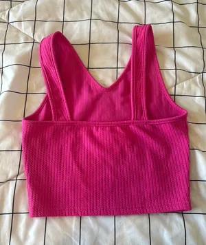 Hot Pink Cropped Tank Top Size XS thumbnail 2