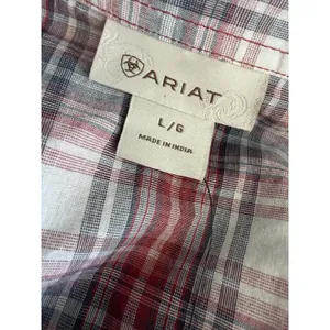 Ariat Women's L Cher Plaid Snap Western Shirt Studded Red Gray NWT thumbnail 10