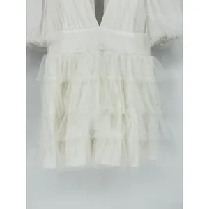 Lulus‎ Symphony of Love White Dotted Tulle Tiered Mini Dress XL Bridal Shower thumbnail 8