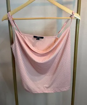 L Forever 21 Pink Cropped Cami Adjustable Straps Smal thumbnail 1