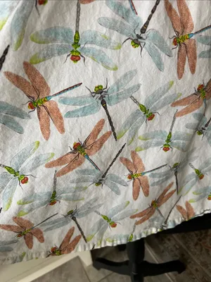 Tom tom white novelty, dragonfly, print, cotton, outdoor mini dress XS thumbnail 6