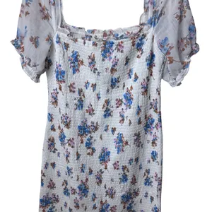 Abercrombie & Fitch Smocked Puff Sleeve Midi Dress Floral Coquette Cottagecore L thumbnail 4