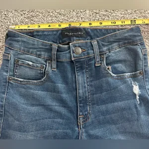 Aeropostale Women’s Dark Blue Distressed High Rise Jegging thumbnail 3