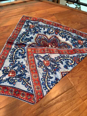 Non Signe Italian Multi-Colored Printed Satin Scarf thumbnail 5