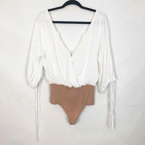 For Love & Lemons V-Neck White Womens Bodysuit Size Small thumbnail 2