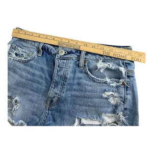 American Eagle Denim Shorts Women Size 8 Blue Distressed Button Fly Y2K Cutoff thumbnail 8