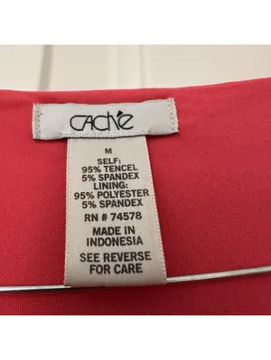 Cache Pink Square Neck Sleeveless Tank Top Textured Shirt Sz M Medium Tencel thumbnail 4