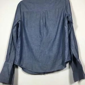 Love 21 Denim 100% Cotton Minimalist Clean Girl Casual Button‎ Down Shirt M thumbnail 6