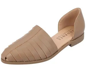 NWT Journee Collection Womens Anyah Flats Caged ANYAH Taupe Brown 10M thumbnail 1