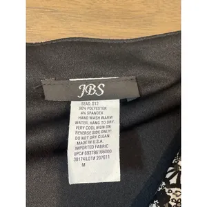 JBS Paisley Sequin Bodycon Dress Size M Black White Scoop Neck NWT Made in USA thumbnail 7