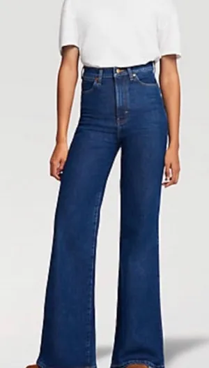 Wrangler Wanderer High‎ Rise Flare Jeans Size 28 x 34 Tall Dark Indigo 622 thumbnail 1