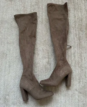 Steve Madden Emotions Suede Over the Knee Heel Boots thumbnail 3