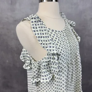 Abercrombie Fitch Womens Ruffle Top Small Romantic Cottage Boho Dainty Soft Girl thumbnail 3