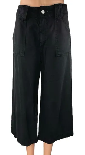 7 For All Mankind Women's Black Wide Leg High Rise Trousers Denim Jeans Pants 28 thumbnail 1