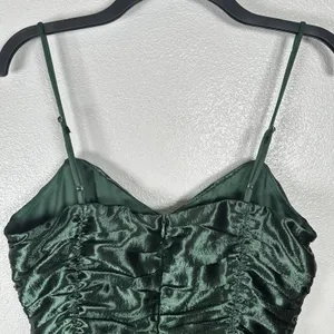 Lucy in the Sky Emerald Green Ruched Satin Mini Dress Sz Large‎ Party Homecoming thumbnail 4