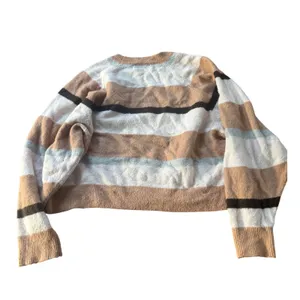 Urban Outfitters Striped Knit Sweater Women's Small‎ Crew Neck Long Sleeve Beige thumbnail 2