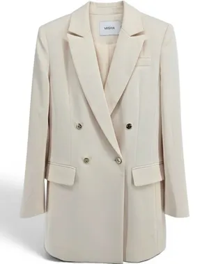 MISHA Blazer Womens 6 Sadie Cream Double Breasted Gold Button JAS21JA1051 EUC thumbnail 1