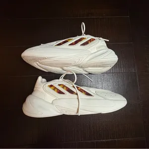 Adidas Ozelia Off White Sneakers Burgundy Tortoise Shell Details Womens‎ 8 90s thumbnail 5