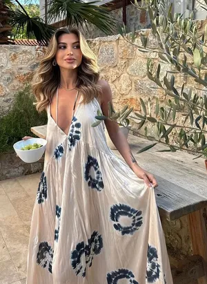 Zara dress maxi oversize fit boho blogger prints casual summer vacation wedding thumbnail 1