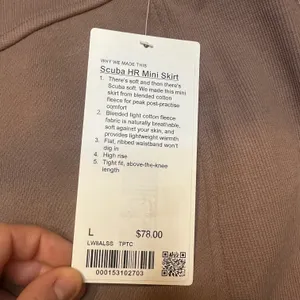 Lululemon Scuba High Rise Mini Skirt NWT Size Large (TPTC) LW8ALSS thumbnail 9