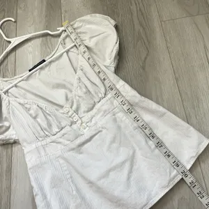 Brandy Melville Top milkmaid striped crop blair womens White (one size) coquette thumbnail 4