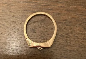 Gold Minimalist Diamond Dome Ring Size none thumbnail 5