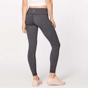 Lululemon Wunder Under Pant Coal Mini Check Pique Texture Knit Leggings Size 2 thumbnail 4