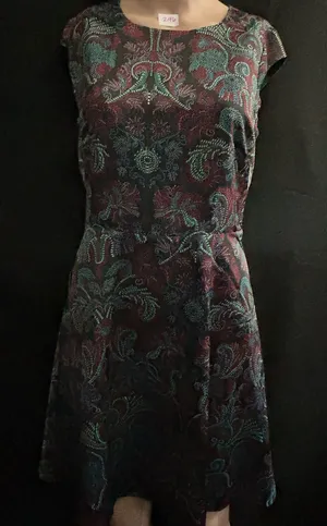 The Limited Black & Plum Brocade Fit-&-Flare Dress SZ 2 NWT thumbnail 1