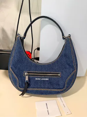 Marc Jacobs Dark Blue Denim Crescent Shoulder Bag thumbnail 3