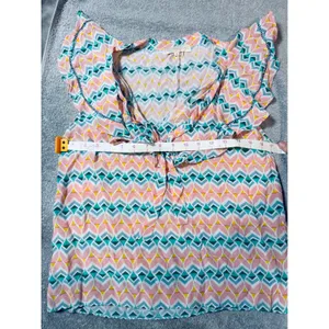 Paloma Blue Rent the Runway Silk‎ Pink Blue Sophia Top Size Medium Flowy Spring thumbnail 3