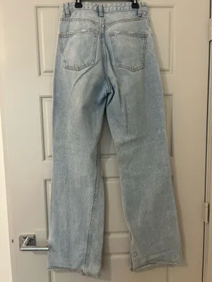 Zara Wide Leg High Waisted Denim Blue Jeans Size 4 thumbnail 3