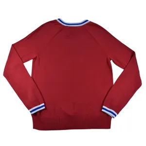 Abercrombie & Fitch Red Ski Graphic Sweater Womens Small Striped Trim Knit1R6047 thumbnail 2