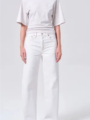 Agolde Wide-Leg Flare Jeans in Off-White thumbnail 2