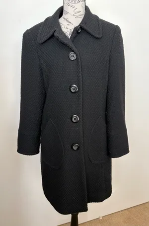Mixit Black Textured Single-Breasted Pea Coat thumbnail 1