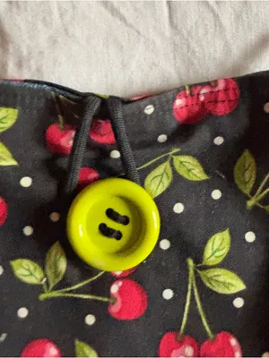 Handmade Reversible Cherry Print Denim Button Closure Eclectic Shoulder Bag thumbnail 3