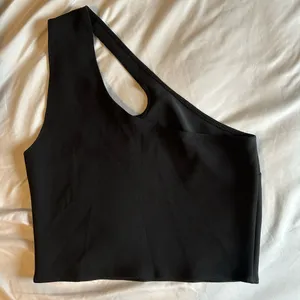 NWOT Abercrombie & Fitch Black Asymmetrical Cutout Black Tank Top thumbnail 2