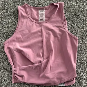TLF Take Life Further Tank Top Womens XS Pink Mauve Cropped Twist Front thumbnail 1