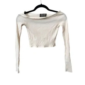 REFORMATION‎ Ribbed Cropped Long Sleeve White XS/S thumbnail 2