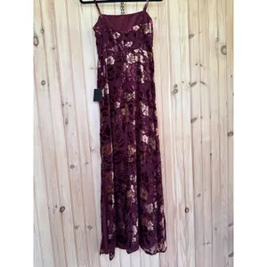 Lulus Effortless Celebration Burgundy Floral Burnout A-Line Dress Resort Small thumbnail 7