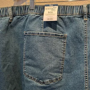 New Terra & Sky Women’s Elastic Back Denim Jean Shorts Size 4X NWT thumbnail 8