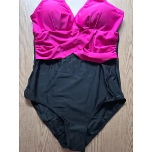 B45 New Women AMI 1pc Black Pink Swimsuit size Medium/Large thumbnail 2