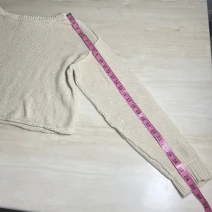 We The Free Free People Womens Oversized Knit Sweater Cream Beige Medium OB10036 thumbnail 9