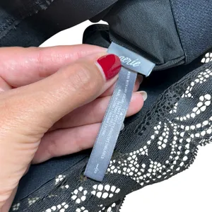 Aerie Black Lace Bralette with Velvet Trim Straps Womens L thumbnail 4