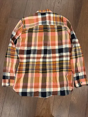 Madewell Pink, Brown, Cream Plaid Button-Down Shirt Women’s Size Medium - C1-616 thumbnail 8