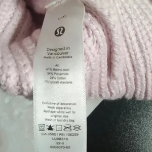 Lululemon Ribbed merino wool Bennie women's size extra large pink Barbie thumbnail 2