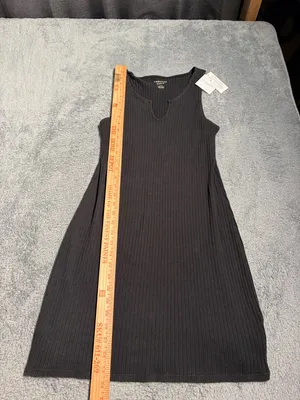 NWT American Eagle Black Ribbed Tank top Dress large MSRP$40 thumbnail 8